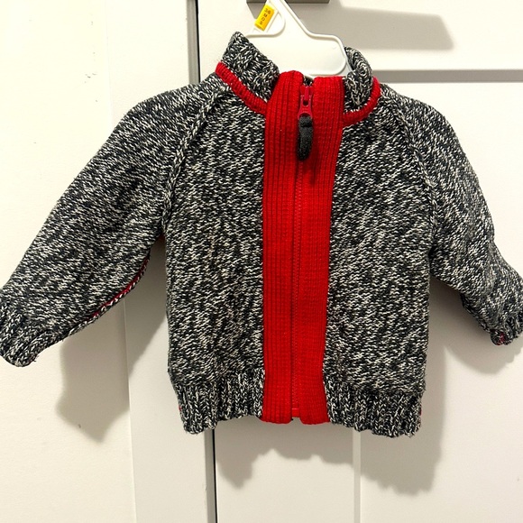 Baby Gap Heather Gray Baby Zip Up Knit Sweater Size 3-6 Months - Picture 1 of 12